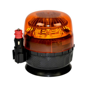 GYROPHARE LED ROTATIF ORANGE MAGNETIQUE AVEC CORDON -3 FONCTIONS