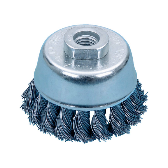 Brosse conique pour meuleuse fil acier ondulé 0,30 mm D. 125 mm M14 pour  métal 