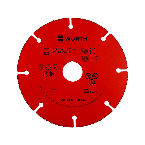 Disque à tronçonner métal 125 mm - WURTH