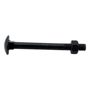 Boulon à tête bombée à collet carré (TRCC), acier zingué noir 4.8, DIN 603