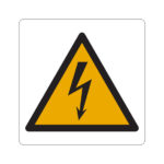 Panneau signalétique d'avertissement, installations et armoires électriques - Polystyrène - PS, Jaune. Noir, 200 mm, 200 mm, 1 pcs