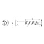 Vis ASSY 4 CSMR bois dur A2 bruni FP tête autofr. - 4.5 mm, 60 mm, 38 mm, 8.8 mm, 100 pcs