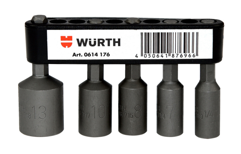 WÜRTH. Grand assortiment de cliquets et douilles 1/4 pouce, 1/2 pouce