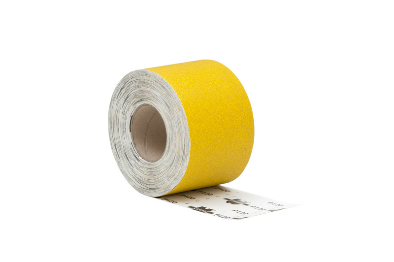 Rouleau de papier abrasif pour bois, oxyde d'aluminium jaune