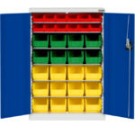 Armoire pour boîtes de stockage PRO - 6 PCS, 710 x 300 x 1028 mm, Sans tiroir, 12boîtes. taille4. rouge. 8boîtes. taille3. vert. 12boîtes. taille3. jaune, 1 pcs