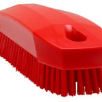 Brosse à main/brosse à ongles S, poils durs - Rouge, Polypropylène. acier inoxydable, Polyester, 130 mm, 1 pcs