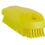 Brosse à main/brosse à ongles S, poils durs - Jaune, Polypropylène. acier inoxydable, Polyester, 130 mm, 1 pcs