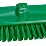 Brosse haute/basse / brosse de sol coudée, poils moyens - Vert, Polypropylène. acier inoxydable, Polyester, 265 mm, 1 pcs