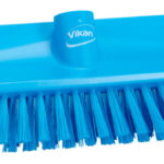 Brosse haute/basse / brosse de sol coudée, poils moyens - Bleu, Polypropylène. acier inoxydable, Polyester, 265 mm, 1 pcs