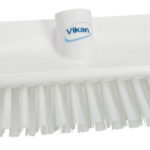 Brosse haute/basse / brosse de sol coudée, poils moyens - Blanc, Polypropylène. acier inoxydable, Polyester, 265 mm, 1 pcs