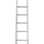 Echelle à coulisse en aluminium avec traverse - 2 x 8, 2.42-3.84 m, 0.75 m, 58 mm x 25 mm, 1 pcs