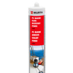 Produit d'étanchéité adhésif Power PU Marine - 310 ml, Cartouche, Polyuréthane mono-composant absorbeur d'humidité, Blanc, 1 pcs