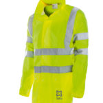 Veste de pluie imperméable haute visibilité, classe 3 - Jaune, M, 100% polyester, 1 pcs