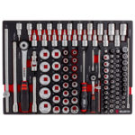 Assortiment système 8.4.1, douille 1/4 + 1/2 pouce - 108 PCS, 8.4.1, 462 x 38 x 335 mm, Aspect carbone, 1 pcs