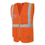 High-visibility vest Multipocket - Orange fluorescent, XXL/3XL, 20471:2013, 100% polyester, 1 pcs