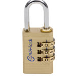 Cadenas  Combi-lock - A fermeture différente, 3 PCS, Laiton, Acier trempé, 1 pcs