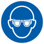 Protection oculaire - M004 - 80 mm, Polystyrène - PS, Bleu. Blanc, 221 g, 1 pcs