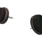 Patin de meuble en feutre avec pointe - 20 mm, Feutre, Marron, 40 pcs