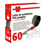 Latte de ventilation pvc prépliée - Noir, 67 mm, 60 m, 60 m, 60 pcs