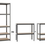 Etagère d'atelier simple 1,80 m - 90 cm, 180 cm, 45 cm, Acier non trempé, 1 pcs