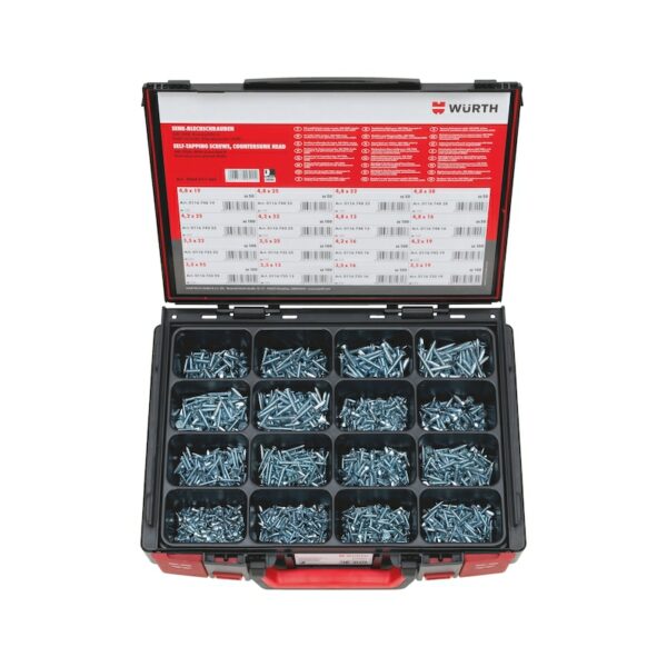 Vis à tôle, tête fraisée, assortiment