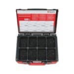 Vis à tôle, tête cylindrique bombée, avec assortiment de fausses rondelles - Acier, Delta Seal Noir, Oui