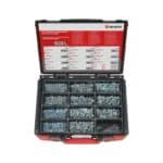 Vis autoformeuses, tête demi-ronde, assortiment - DIN 7500-1, Acier, Zinc. épaisseur du revêtement 5 µm, bleuté à bleuté irisé, brillant