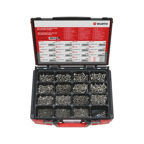 Assortiment de vis autoformeuses, tête plate 2 008 pièces