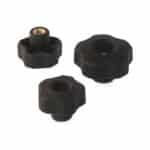 Molette forme étoilée avec filetage de trou traversant - 12 mm, 28 mm, 26 mm
