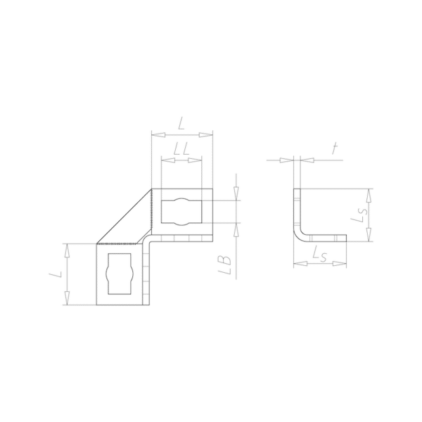 Raccord d'angle Varifix®, 90° avec 4 trous oblongs, C2C – Image 2