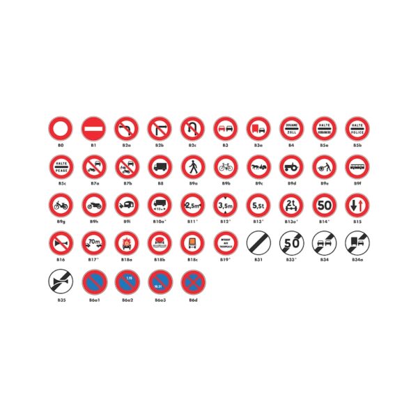 Panneaux de type B - Interdiction / fin d'interdiction / stationnement