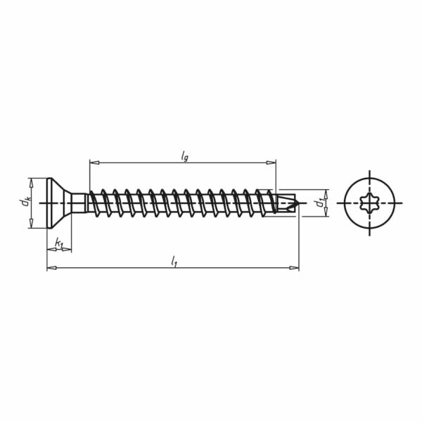 Vis à bois à pointe autoperceuse ASSY®plus zingué FT – Image 2