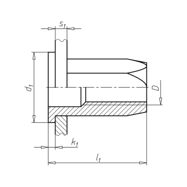 Insert taraudé à tête plate et fût hexagonal – Image 2
