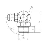 Graisseur conique 90°, forme coudée, impérial - 1/8 in, 20 mm, 11mm