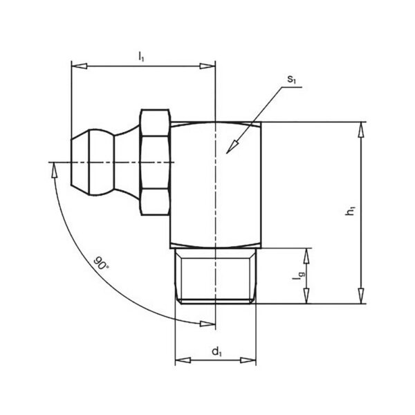 Graisseur conique 90° avec filetage autoformeur – Image 2