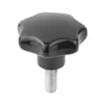 Molette forme étoilée thermodurcie avec filetage mâle - 12 mm, 25 mm, 20 mm