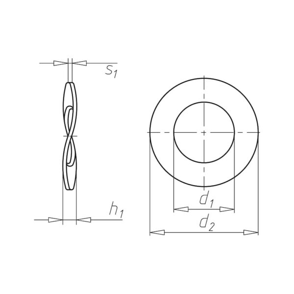 Rondelle élastique, cannelée, forme B Forme B – Image 2
