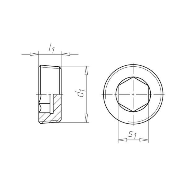 Bouchon six pans mâle, filetage conique – Image 2