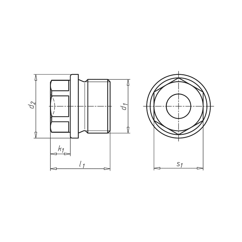 BOUCHON À TÊTE HEXAGONALE, COLLERETTE ET FILET CYLINDRIQUES - Fournisseur  de visserie-boulonnerie