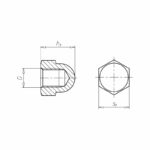 Ecrou borgne hexagonal, forme haute - 8 mm, SW7, DIN 1587