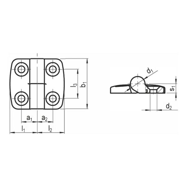 Charnière en acier inoxydable Droite et amovible – Image 2