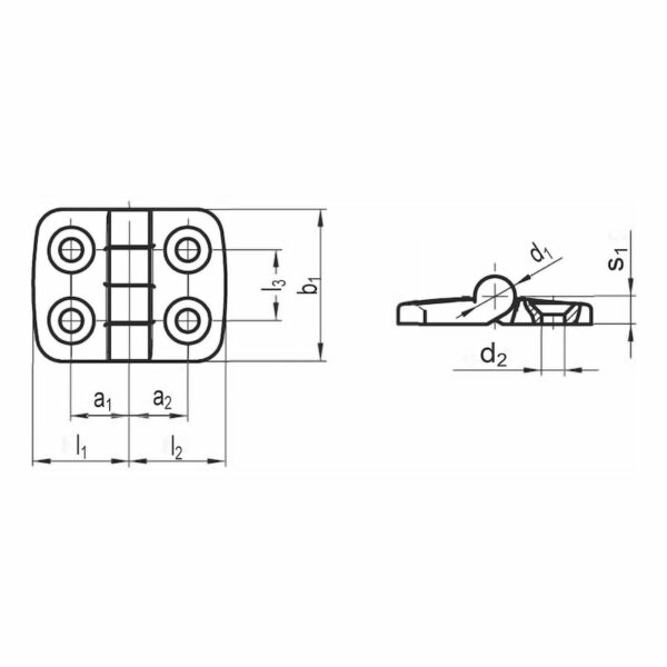 Charnière en acier inoxydable Non détachable – Image 2