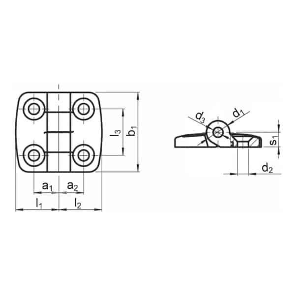 Charnière en aluminium moulé sous pression  Non détachable – Image 2