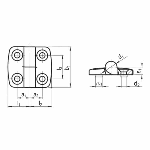 Charnière en plastique Gauche, amovible – Image 2