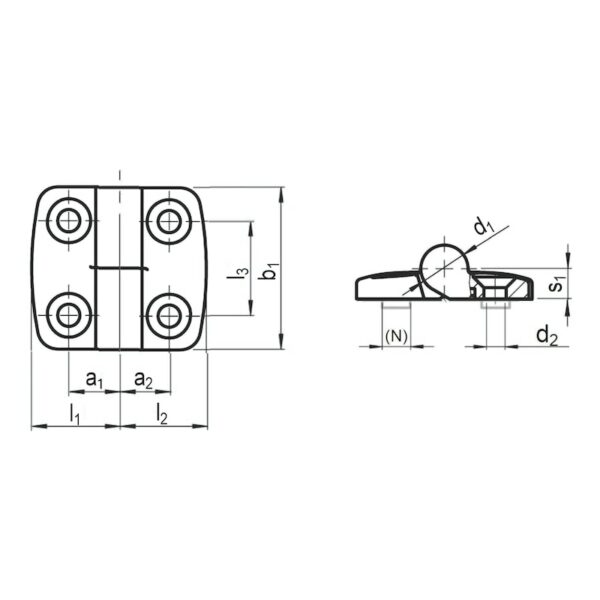 Charnière en plastique  Droite, amovible – Image 2