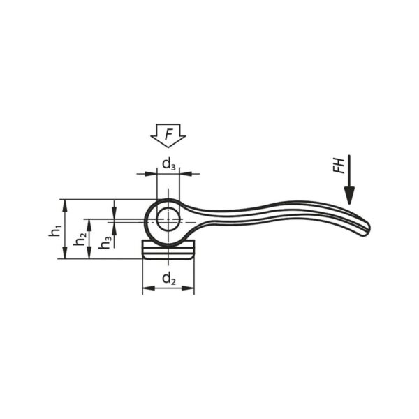 Levier excentrique en aluminium avec filetage femelle – Image 2