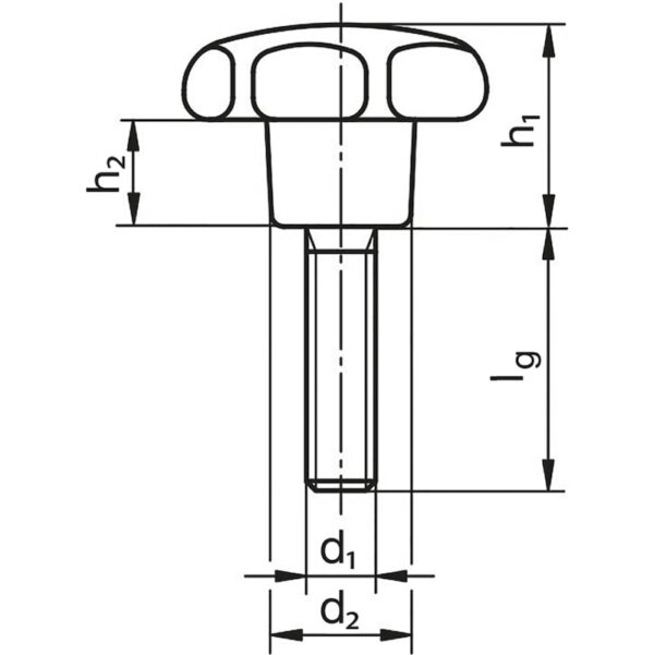 Molette forme étoilée thermodurcie avec filetage mâle – Image 2