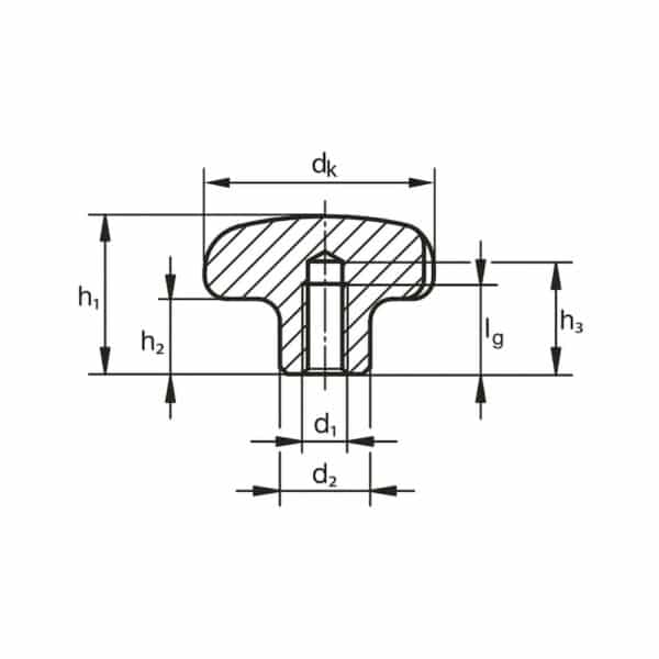 Molette forme étoilée en acier inoxydable A2 Avec filetage femelle, polie – Image 2
