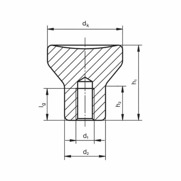 Bouton à tête à collerette large en acier inoxydable A2, poli – Image 2