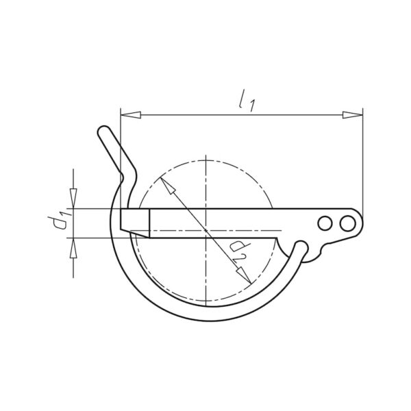 Goupille clips "demi-lune" pour tube – Image 2